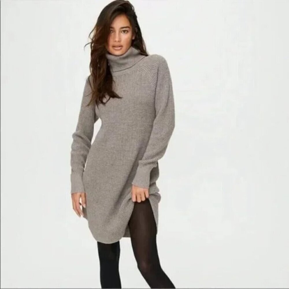Aritzia Wilfred Free Merino Wool Bianca Dress Grey Size Small